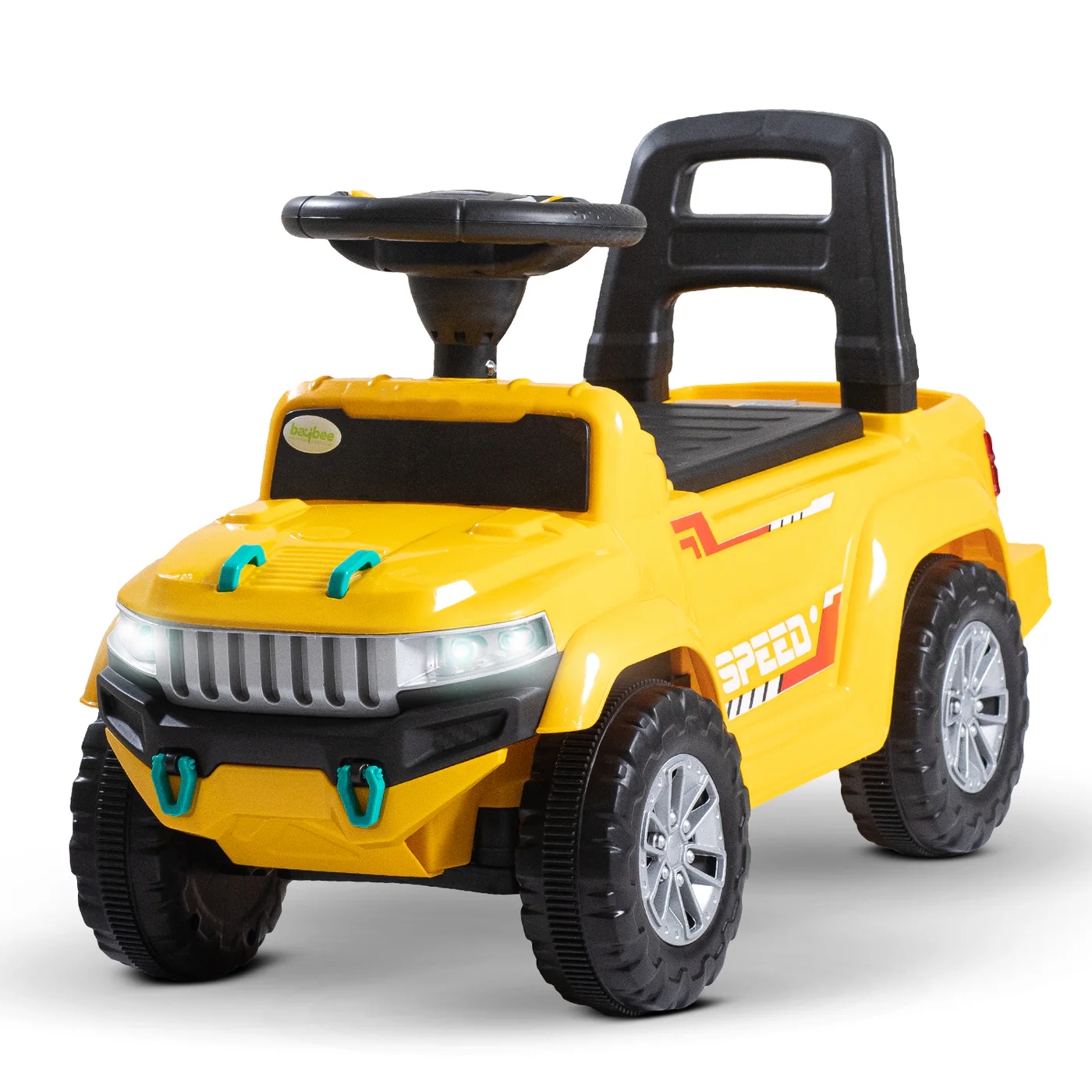 Baybee Push Ride on Baby Jeep for Kids Toys with LED Light & Storage Bin- Yellow Baybee Push Ride on Baby Jeep for Kids Toys with LED Light & Storage Bin- Yellow