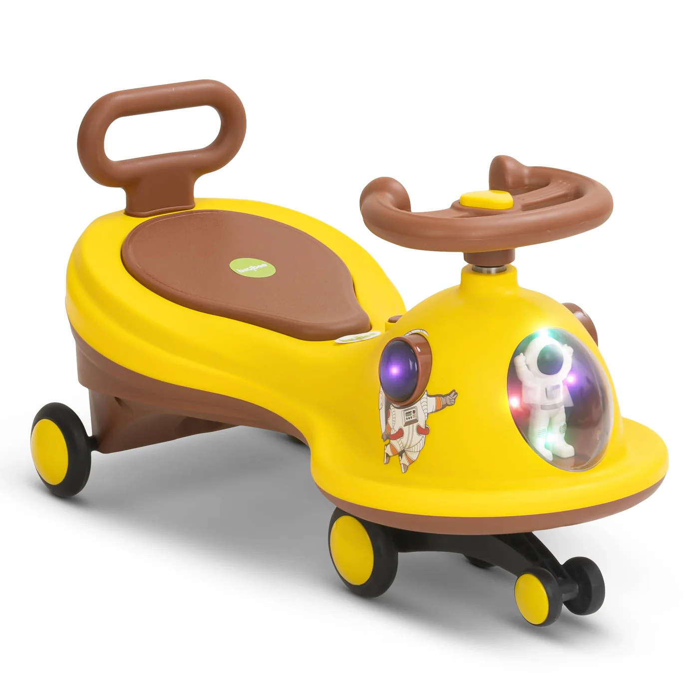 Baybee Astro Baby Swing Car for Kids-Yellow/Brown Baybee Astro Baby Swing Car for Kids-Yellow/Brown