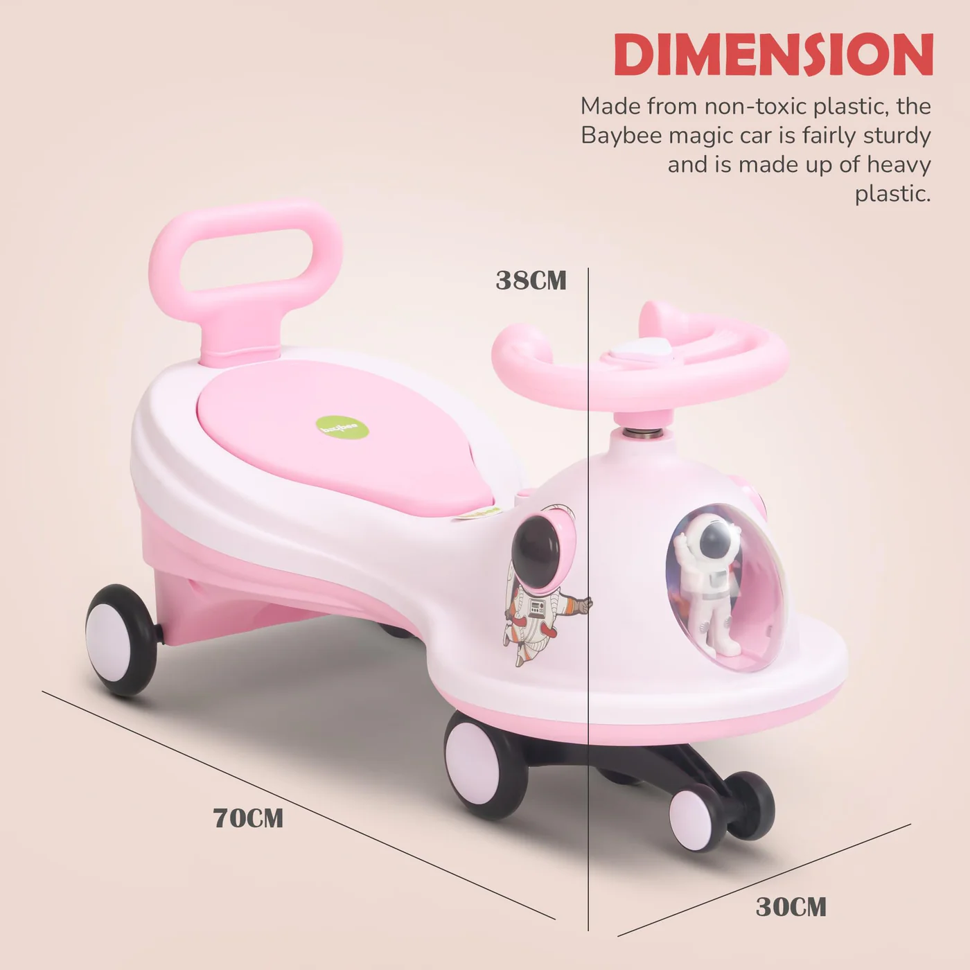 Baybee Astro Baby Swing Car for Kids-Dark Pink Baybee Astro Baby Swing Car for Kids-Dark Pink