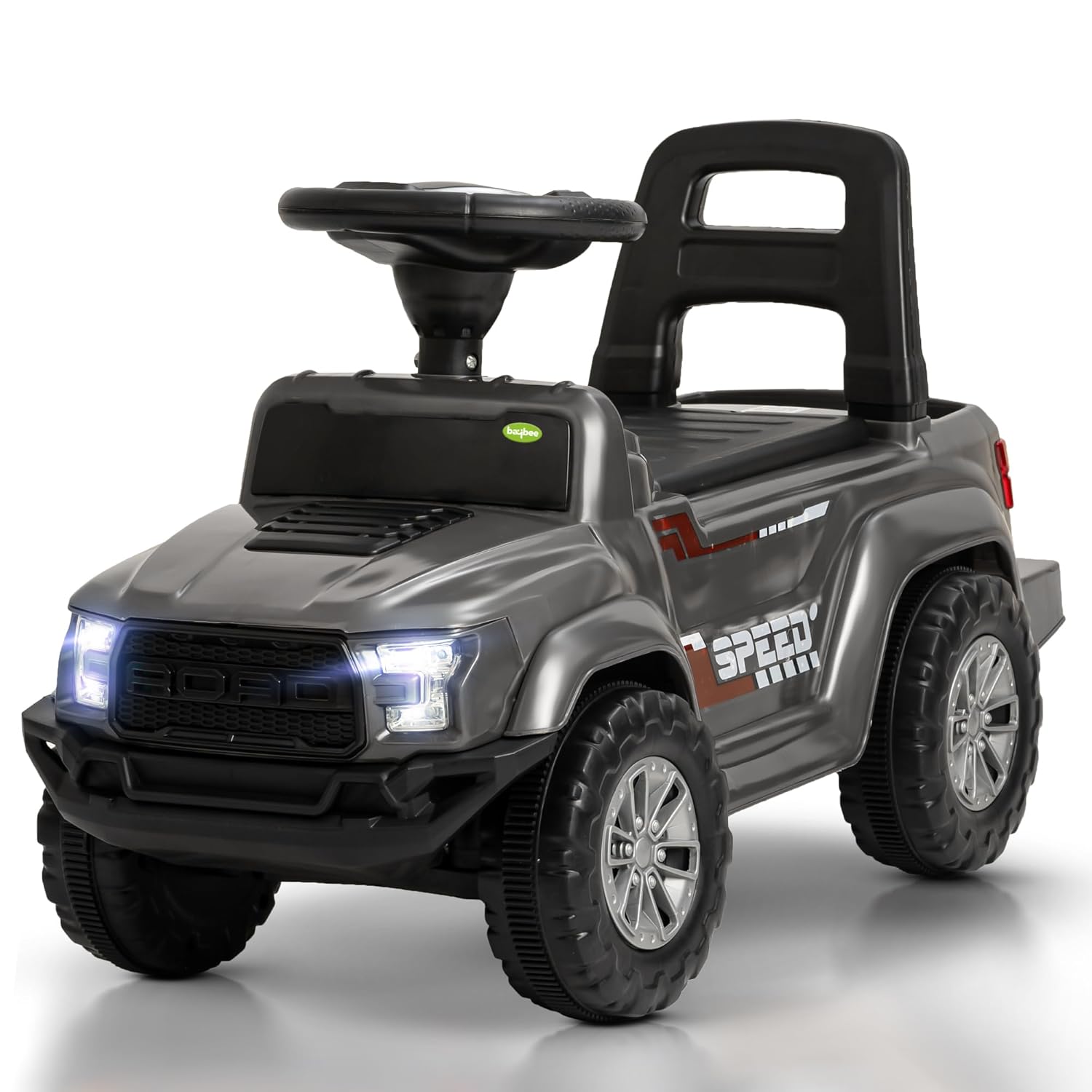 Baybee Push Ride on Baby Jeep for Kids Toys with LED Light & Storage Bin-Grey Baybee Push Ride on Baby Jeep for Kids Toys with LED Light & Storage Bin-Grey