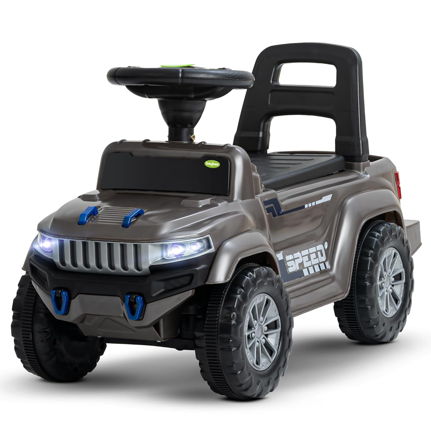 Baybee Push Ride on Baby Jeep for Kids Toys with LED Light & Storage Bin- Grey Baybee Push Ride on Baby Jeep for Kids Toys with LED Light & Storage Bin- Grey
