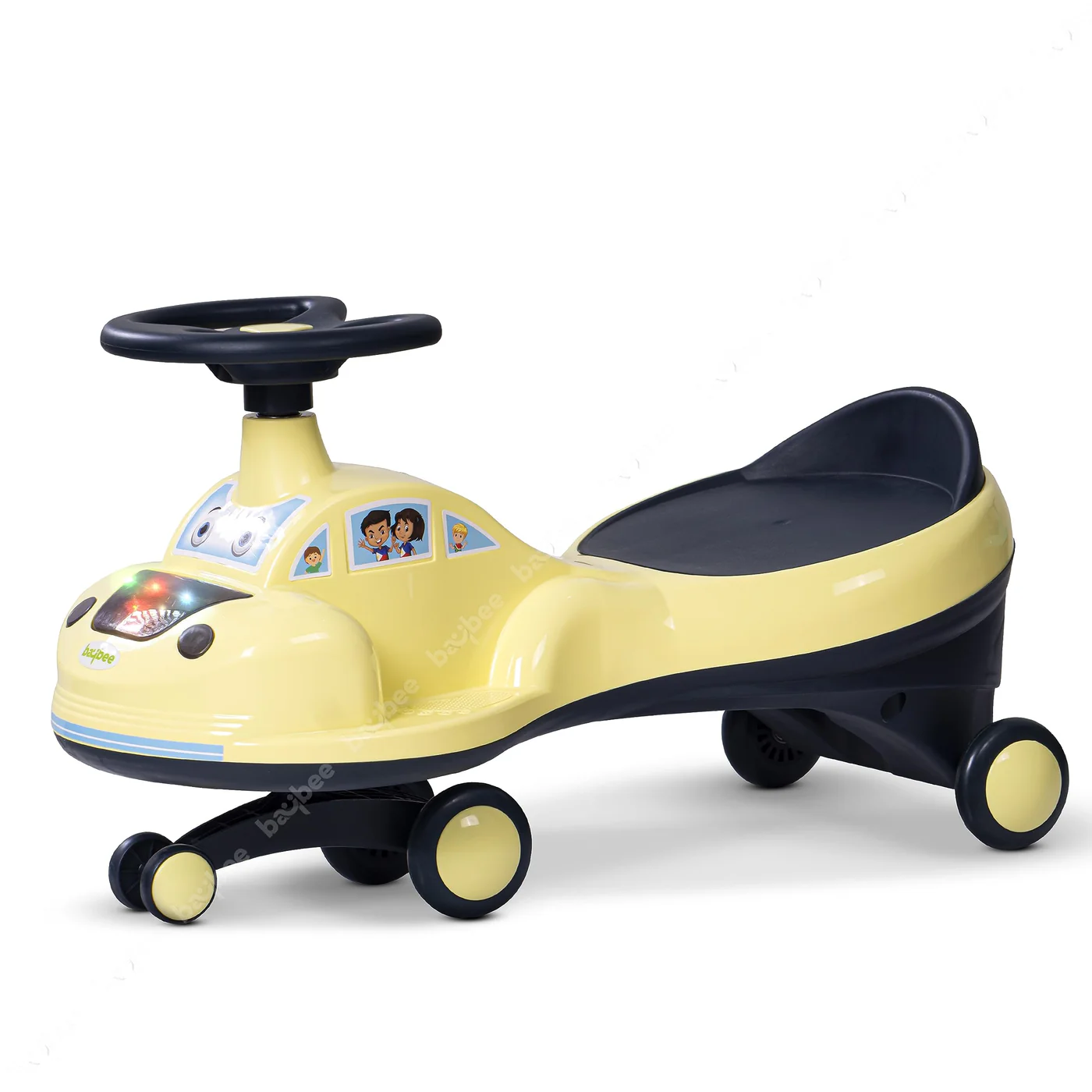 Baybee Flare Magic Swing Cars for Kids with PP Wheels- Yellow Baybee Flare Magic Swing Cars for Kids with PP Wheels- Yellow