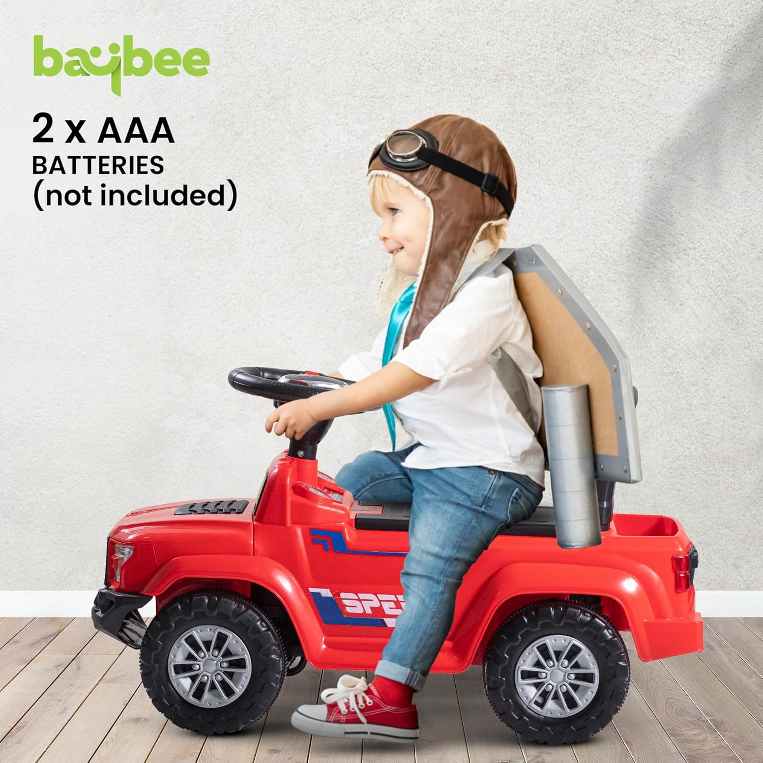 Baybee Push Ride on Baby Jeep for Kids Toys with LED Light & Storage Bin-Red Baybee Push Ride on Baby Jeep for Kids Toys with LED Light & Storage Bin-Red