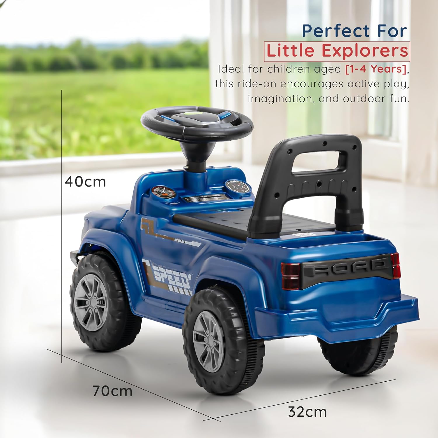 Baybee Push Ride on Baby Jeep for Kids Toys with LED Light & Storage Bin-Blue Baybee Push Ride on Baby Jeep for Kids Toys with LED Light & Storage Bin-Blue