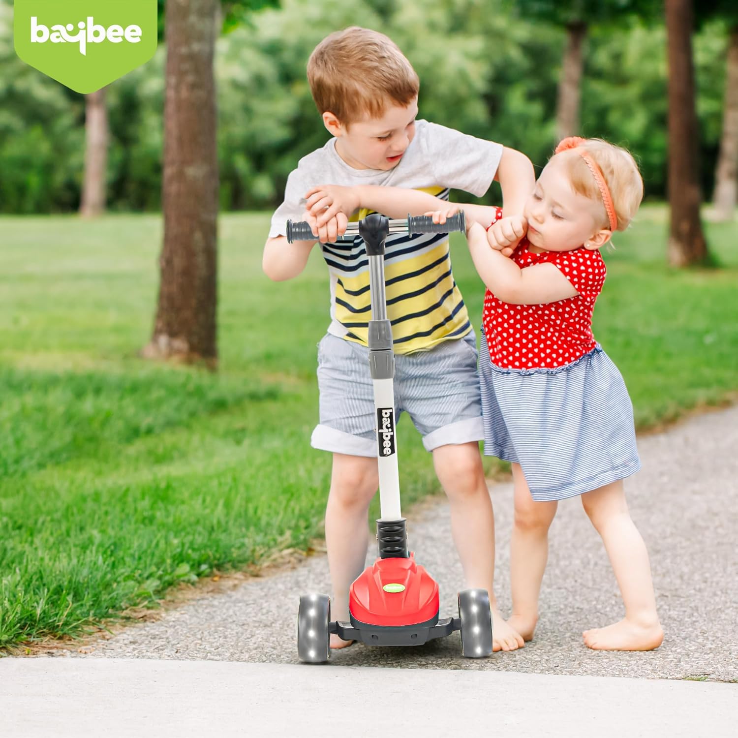 Baybee Phantom Skate Scooter for Kids, Foaldble 3 Wheel Kids Scooter with 3 Height Adjustable- Red Baybee Phantom Skate Scooter for Kids, Foaldble 3 Wheel Kids Scooter with 3 Height Adjustable- Red