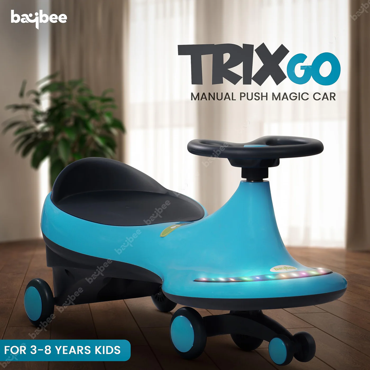 Baybee Trix Go Kids Magic Swing Cars for Kids-Blue Baybee Trix Go Kids Magic Swing Cars for Kids-Blue