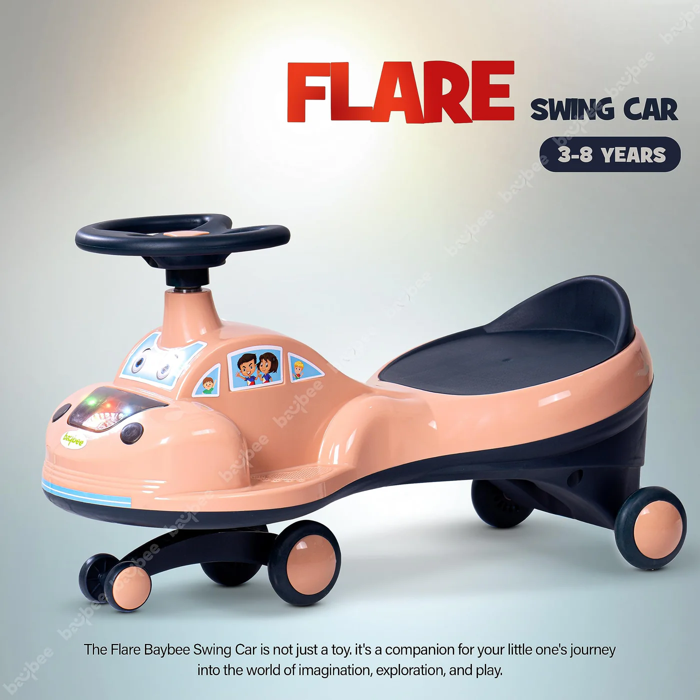 Baybee Flare Kids Ride on Magic Swing Cars with Flashing LED Lights Music & PP Wheels- Pink Baybee Flare Kids Ride on Magic Swing Cars with Flashing LED Lights Music & PP Wheels- Pink