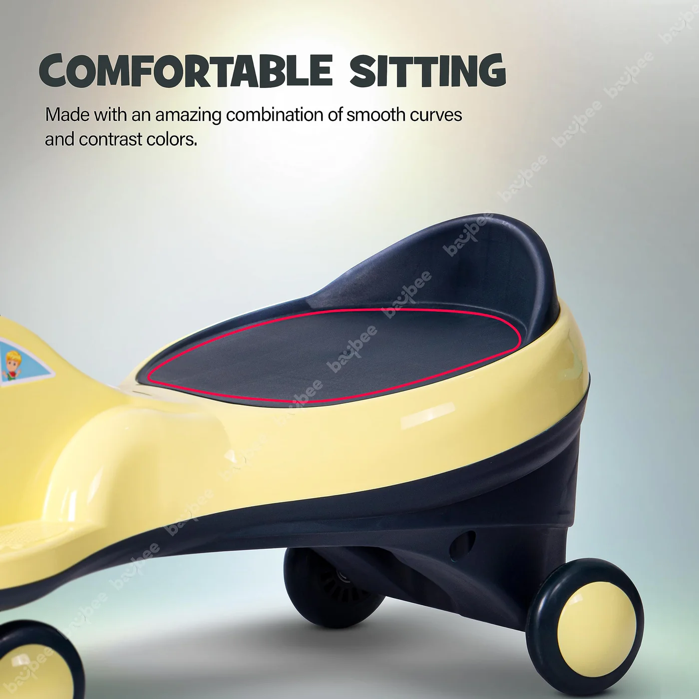 Baybee Flare Magic Swing Cars for Kids with PP Wheels- Yellow Baybee Flare Magic Swing Cars for Kids with PP Wheels- Yellow
